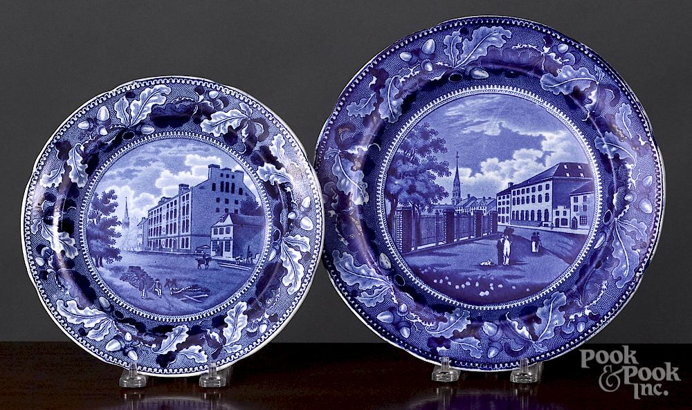 Appraisal: Two Historical Blue Staffordshire plates Two Historical Blue Staffordshire plates