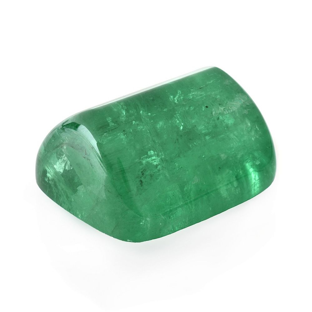 Appraisal: AGL Carat Emerald AGL Certified Carat Russian Rectangular Pryamidal Cabochon