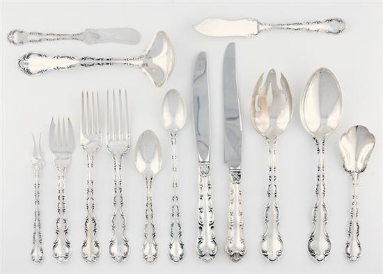 Appraisal: Gorham sterling flatware service circa Strasbourg pattern comprising French blade