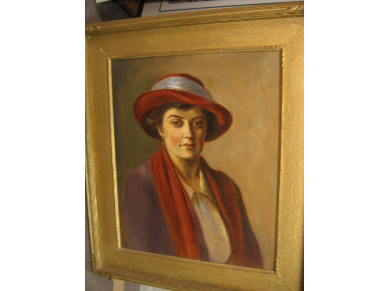 Appraisal: AMERICAN SCHOOL EARLY TH CENTURY Portrait of a lady wearing