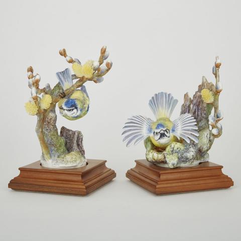 Appraisal: Pair of Royal Worcester Blue Tit and Pussy Willow Bird