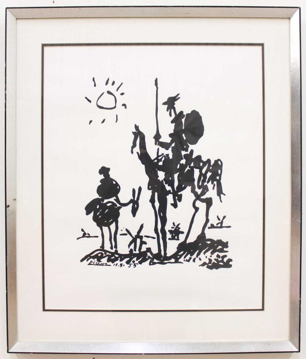 Appraisal: AFTER PABLO PICASSO Spain France - lithograph Don Quixote Signed