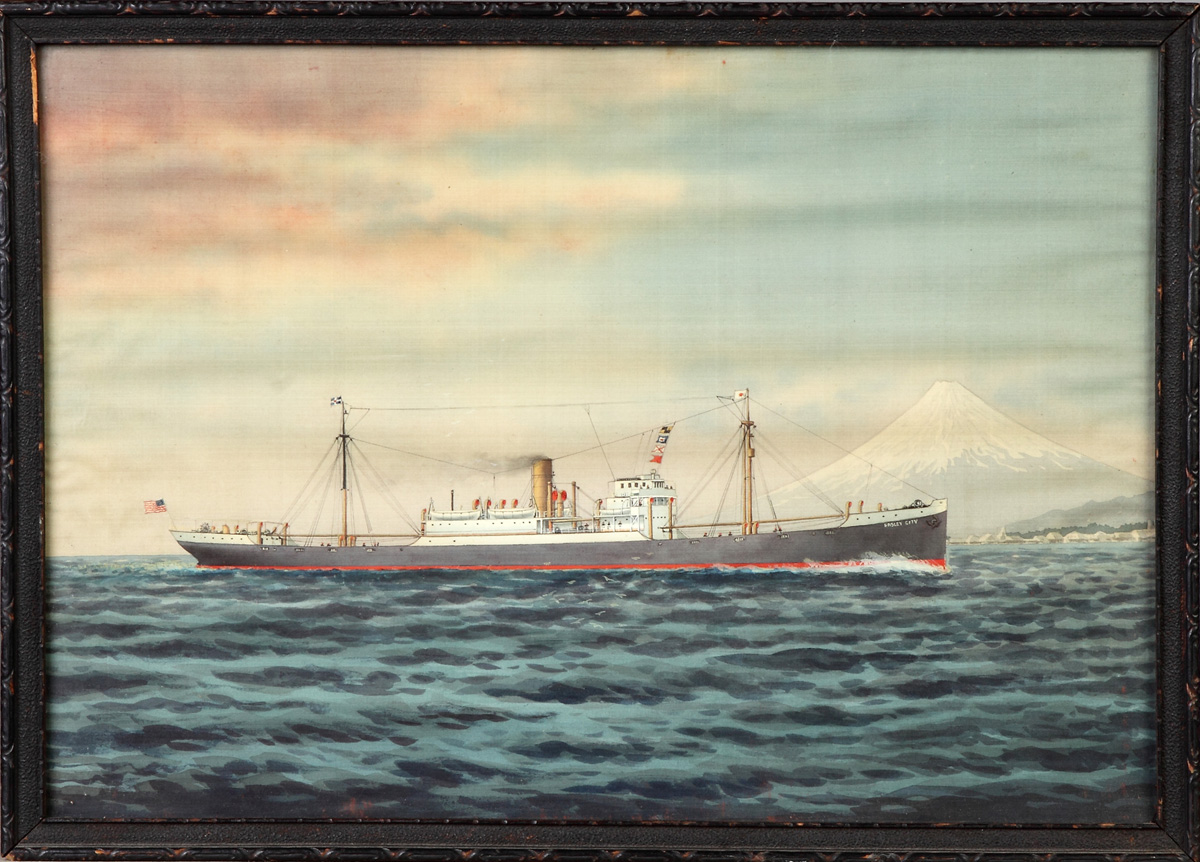 Appraisal: Painting on Silk of the Ship Ensley City C