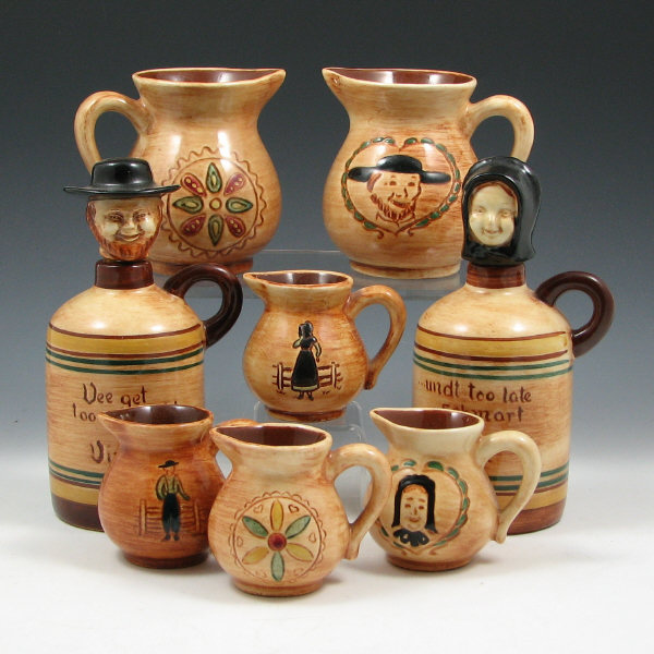 Appraisal: Pennsbury Pottery Amish Pieces Eight - Excellent Lot of eight