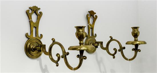 Appraisal: Sale Lot A Pair of Dutch Baroque Style Brass Sconces