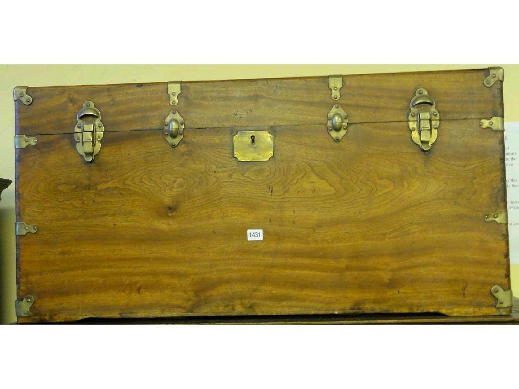 Appraisal: A camphor wood box with brass fittings