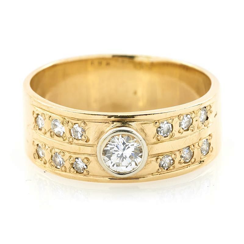 Appraisal: k Yellow gold and diamond ring appx ct k Yellow