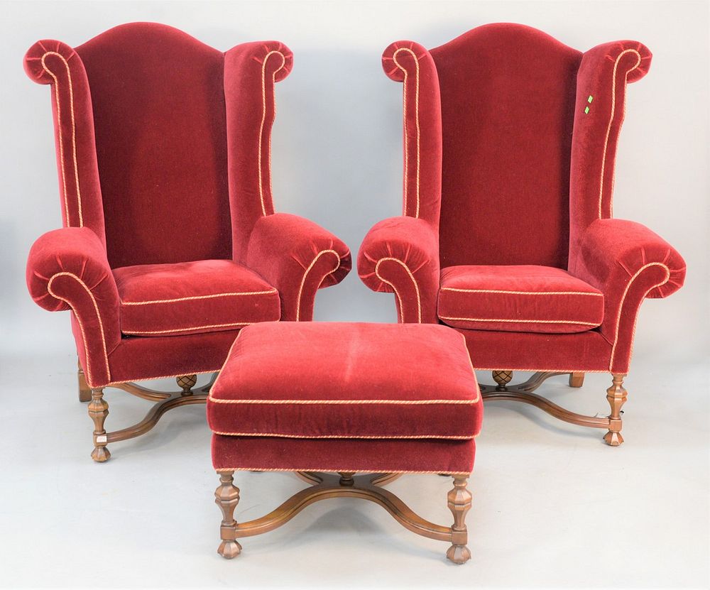 Appraisal: Three-piece Lee Jofa upholstered lot to include pair of William