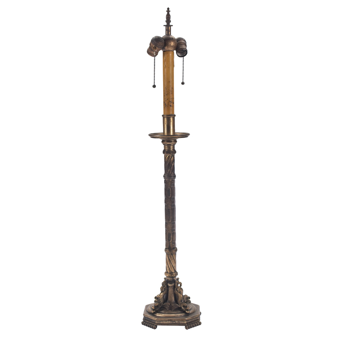 Appraisal: Oscar Bach lamp base in brass tall column base with