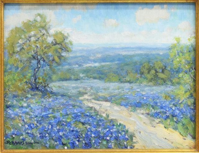 Appraisal: Framed oil on canvas painting Hill Country Blue Bonnets signed