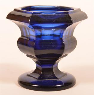 Appraisal: Cobalt Blue Blown Flint Footed Master Salt Cobalt Blue Blown