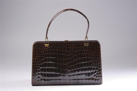 Appraisal: VINTAGE ALLIGATOR HANDBAG Interior stamped Genuine Alligator and Made in