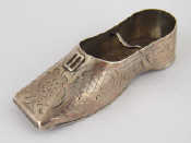 Appraisal: A th c Russian silver miniature shoe with buckle and