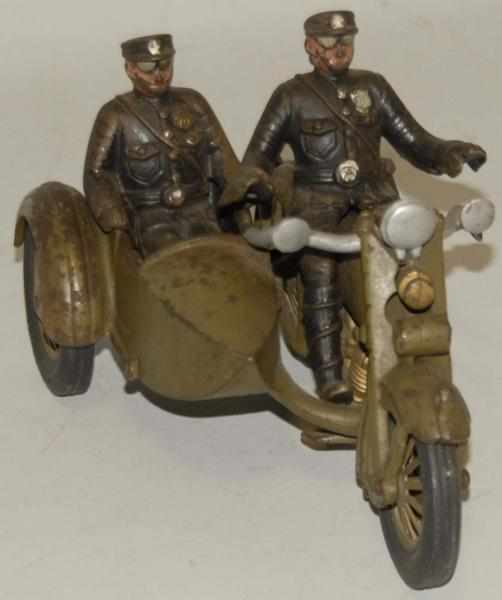 Appraisal: Cast Iron Hubley Motorcycle with Sidecar Includes original driver and