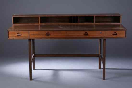 Appraisal: DANISH MID-CENTURY MODERN TEAKWOOD DESK Rectangular top having pigeonhole superstructure