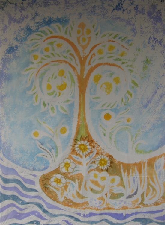 Appraisal: Thetis Blacker - British 'Tree of Life' batik painting PROVENANCE