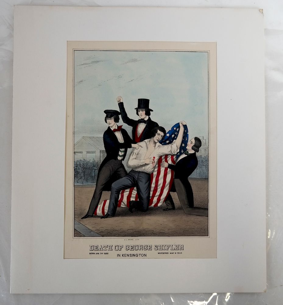 Appraisal: Lithograph - Death of George Shifler Murdered J L Magee