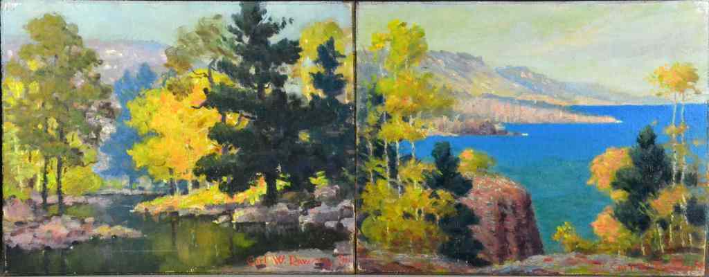 Appraisal: Carl Wendell Rawson Oil Paintings on BoardBoth depicting landscapes with