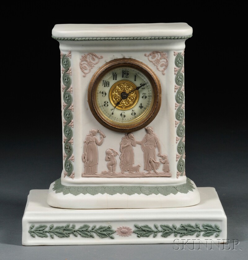 Appraisal: Wedgwood Three-color Jasper Clock England c white jasper ground with