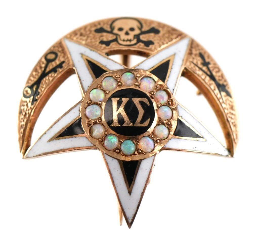 Appraisal: K yellow gold Kappa Sigma Greek fraternity lapel pin badge