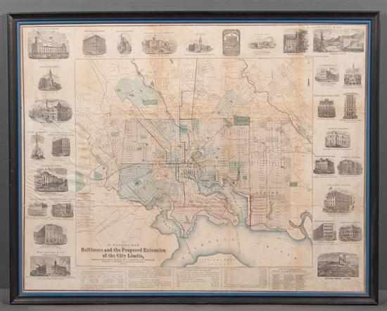 Appraisal: Map S J Martenet ''Map of Baltimore and the Proposed