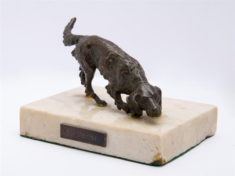 Appraisal: AFTER PIERRE-JULE M NE - BRONZE FIGURE OF A HOUND