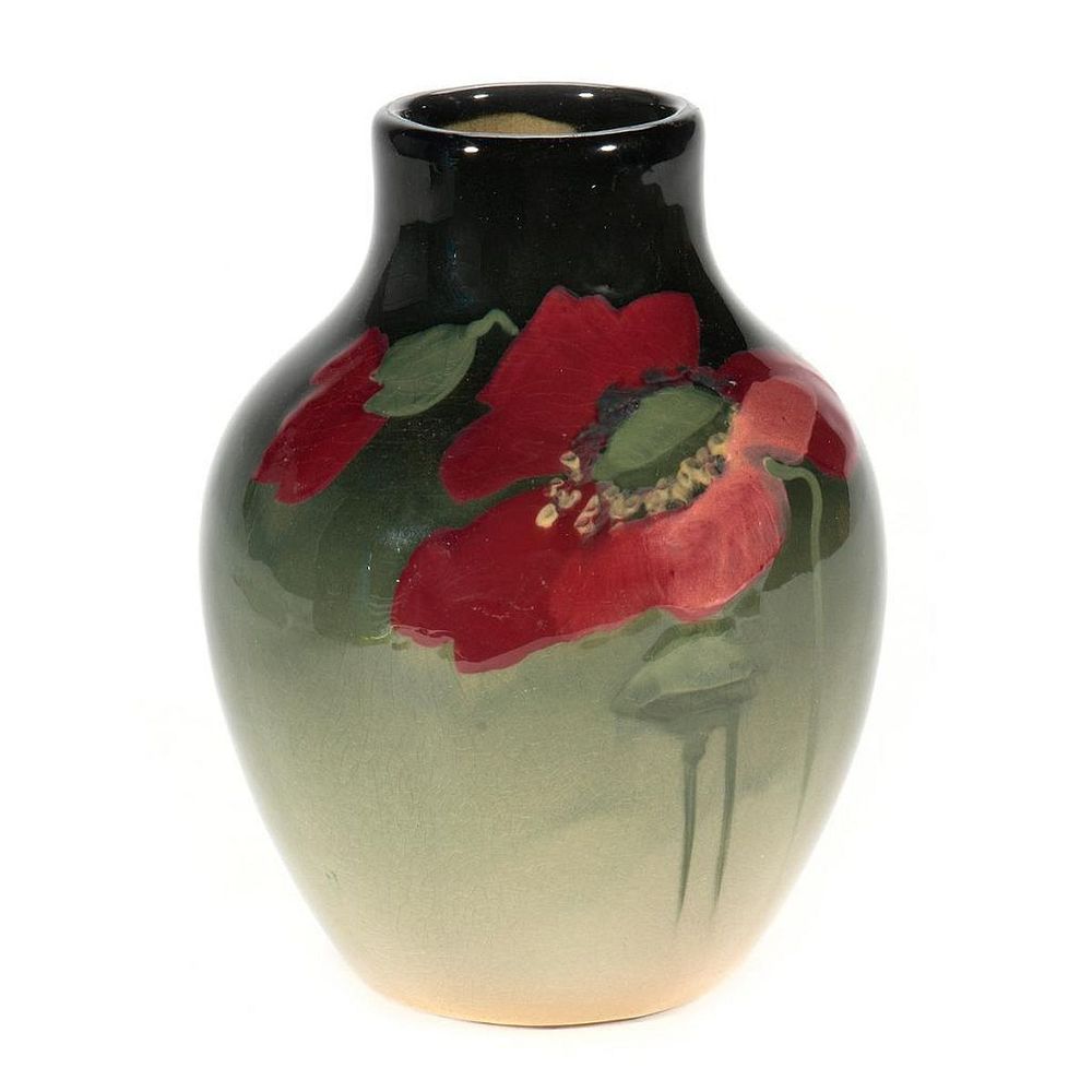 Appraisal: Arts Crafts Vase Poppy decorated in the style of Weller