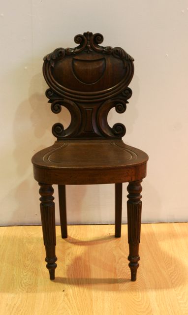 Appraisal: A Victorian walnut hall chair