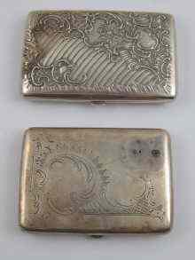 Appraisal: A silver cigarette case with embossed rococo style decoration marked