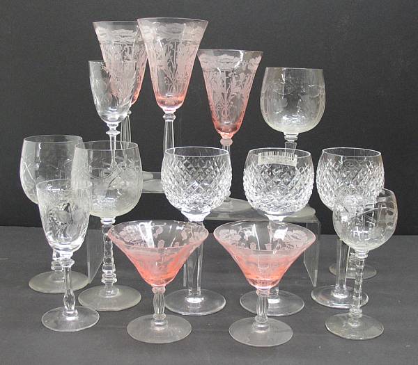 Appraisal: An assembled grouping of American brilliant cut glass and various