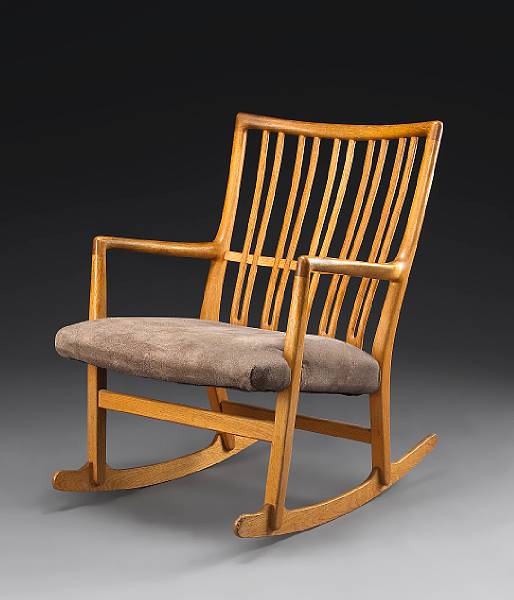 Appraisal: A Hans J Wegner rocking chair By Mikael Laursen height