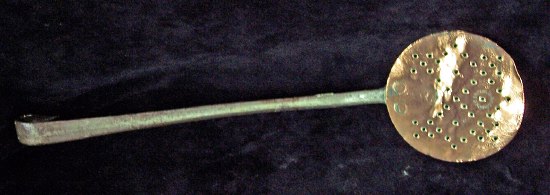 Appraisal: A copper skimmer with steel handle