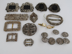 Appraisal: Collection of Victorian and later cut steel items including two