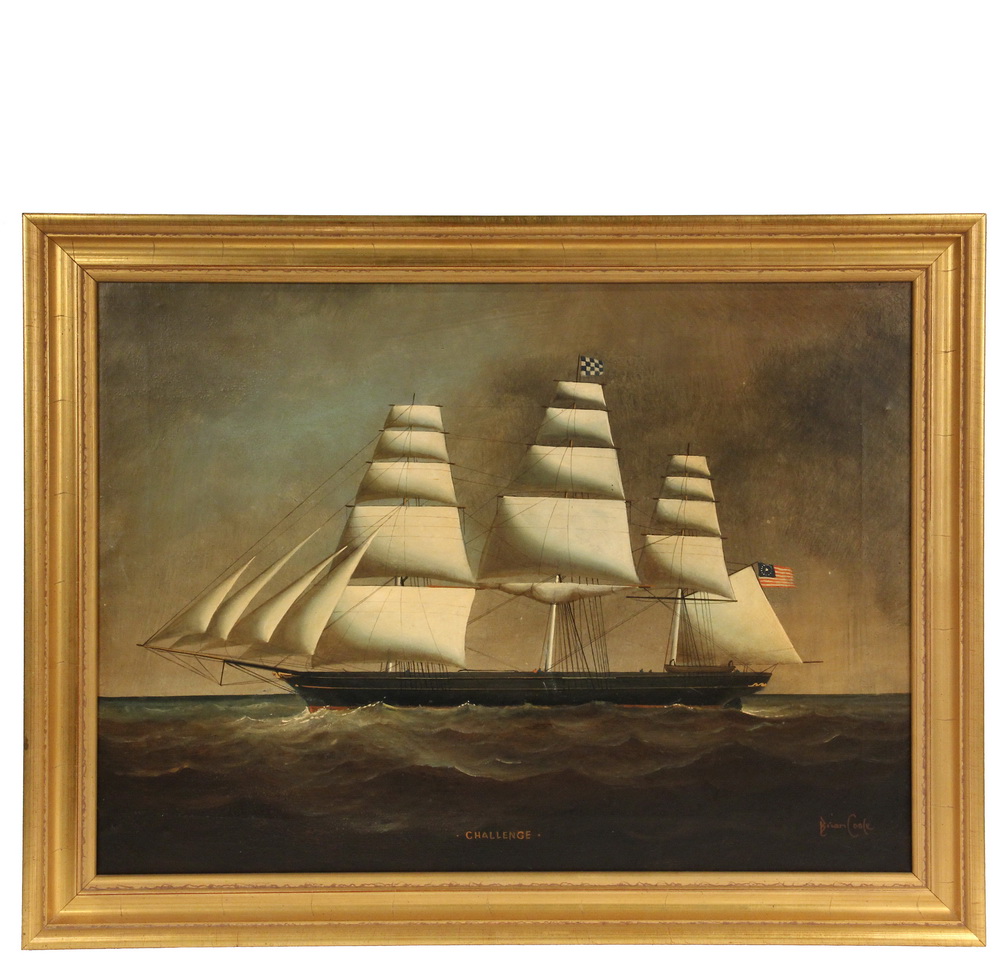 Appraisal: BRIAN COOLE UK - - 'Challenge' Extreme Clipper Ship Portrait