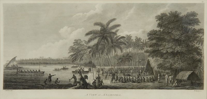 Appraisal: MATTED ENGRAVING FROM COOK'S VOYAGES th CenturyA View at Anamooka