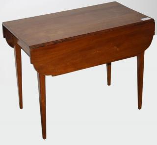 Appraisal: Hepplewhite Cherry Pembroke Table With Shaped Leaves Hepplewhite cherry Pembroke