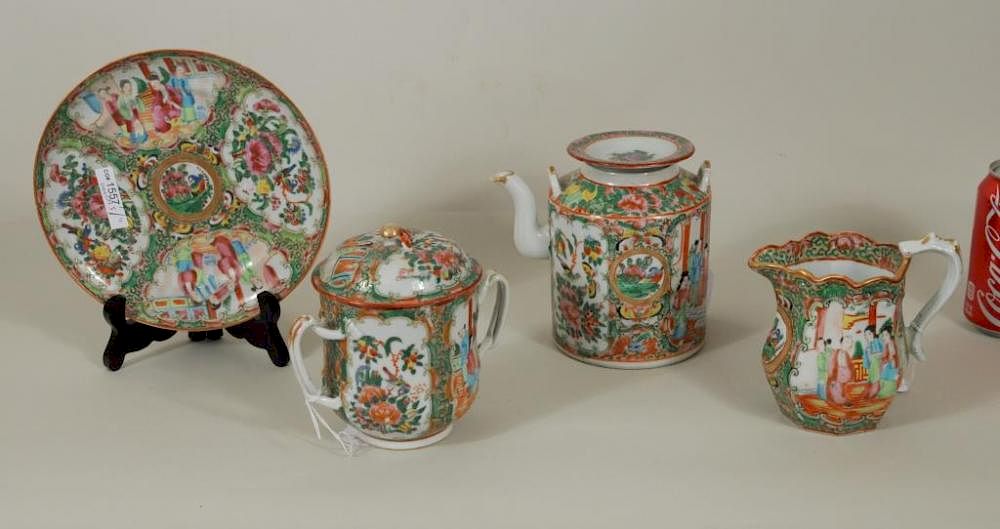 Appraisal: Rose Medallion Chinese Porcelain Tea Set Porcelain hand painted Chinese