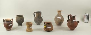 Appraisal: Group Seven Early Roman Pottery Vessels Group of seven early