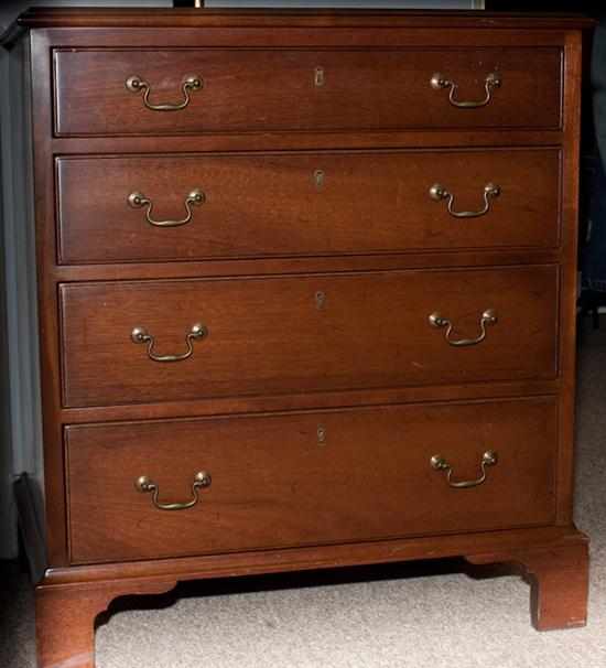 Appraisal: Biggs Chippendale style mahogany bachelor's chest Estimate - All items