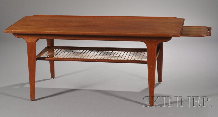 Appraisal: Coffee Table Attributed to Finn Juhl Teak and fiber Denmark