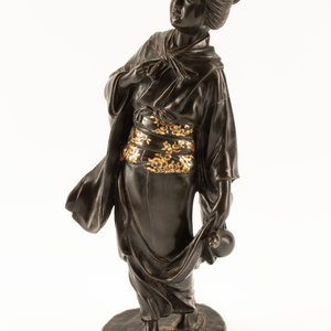 Appraisal: A Japanese Parcel Gilt Bronze Figure of a Lady Late