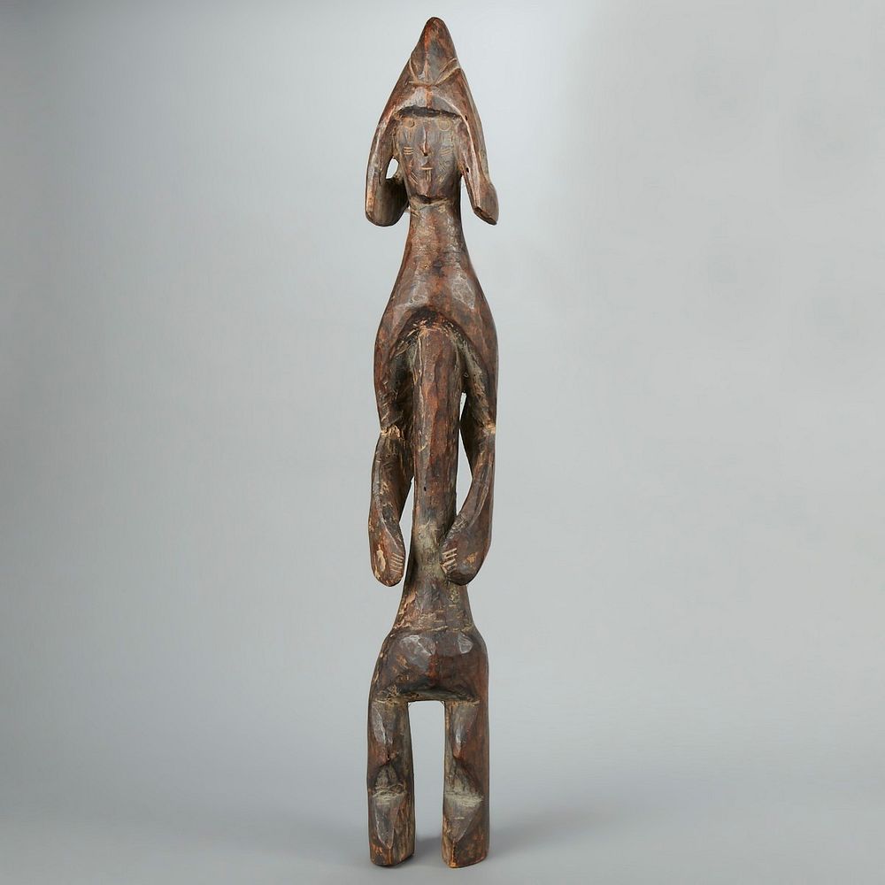 Appraisal: Chamba African Carved Wood Female Figure Nigeria African Chamba carved