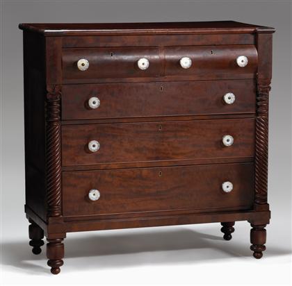 Appraisal: Classical style mahogany chest of drawers mid-late th century The