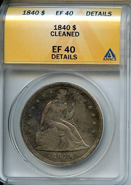 Appraisal: Details of XF Cleaned ANACS Deep charcoal and medium silver