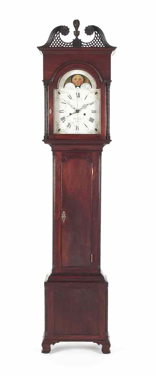 Appraisal: Chester County Pennsylvania Chippendale mahogany tall case clock ca the