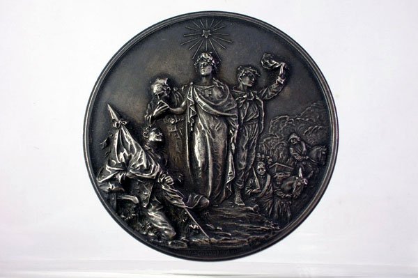 Appraisal: Italian Red Cross award medallion in deep relief Side one