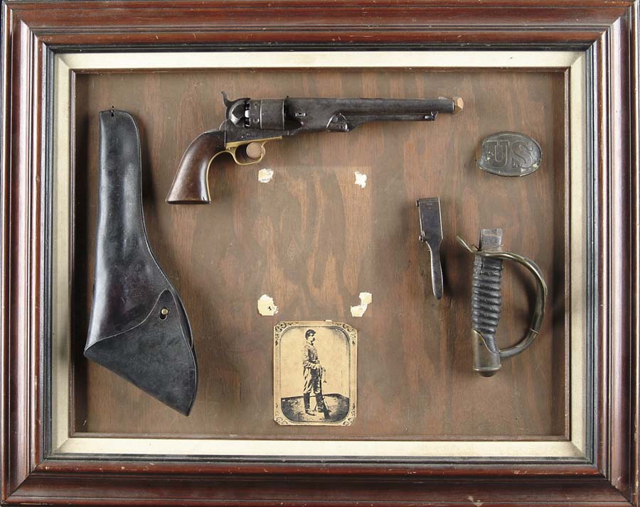 Appraisal: FRAMED GROUP OF CIVIL WAR MATERIAL The grouping consists of