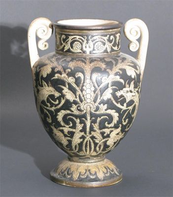 Appraisal: A Martin Brothers stoneware vase twin-handled form by Robert Wallace