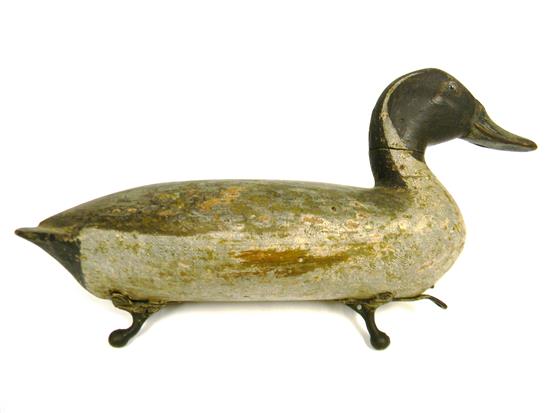 Appraisal: DECOY Robert Elliston Bureau IL floating duck decoy elaborately patterned