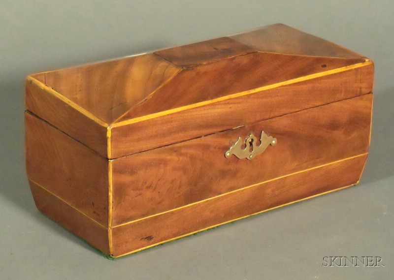 Appraisal: Regency Mahogany Tea Caddy Box early th century sarcophagus form